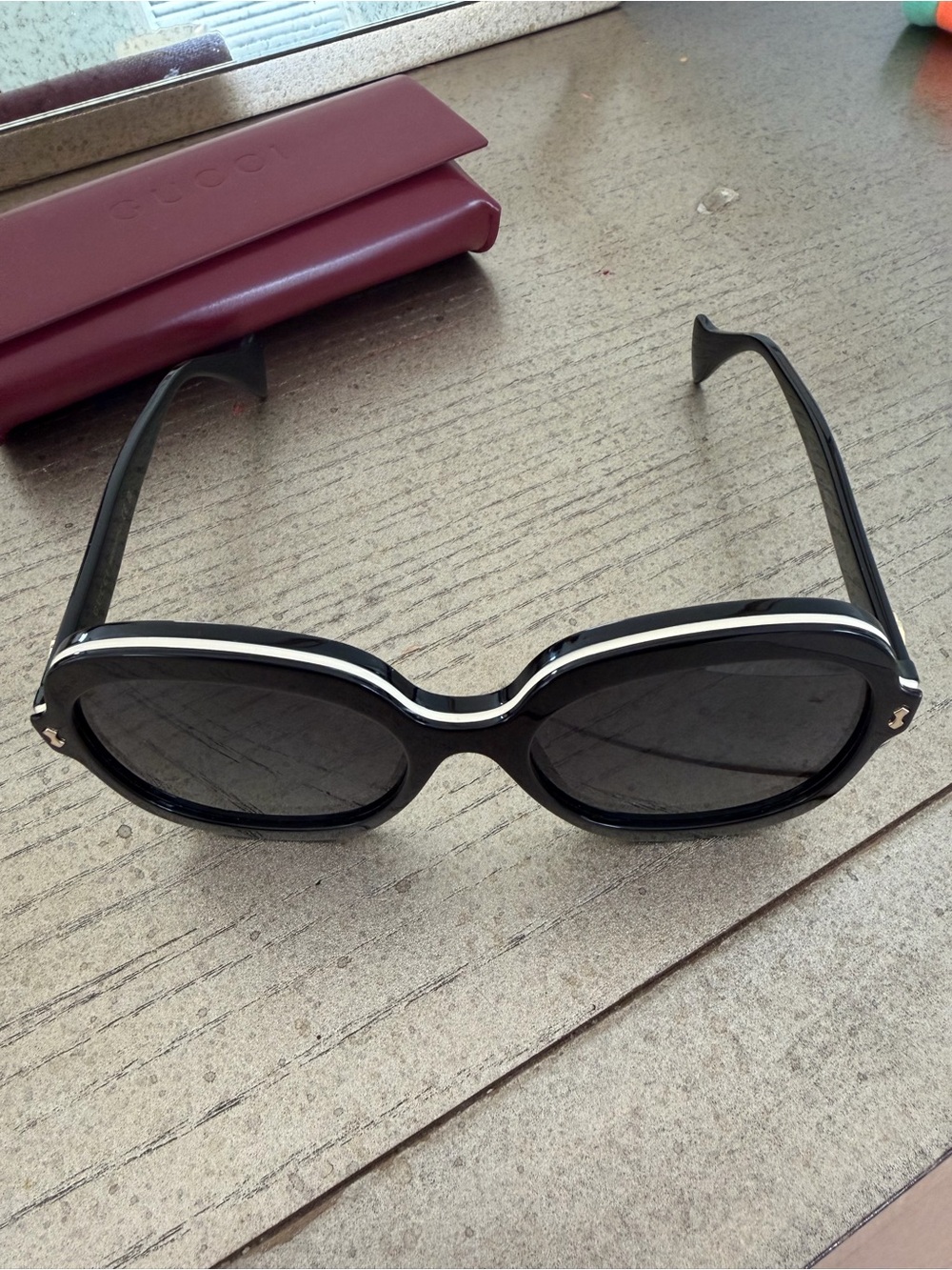 Gucci Black Sunglasses with White Accents